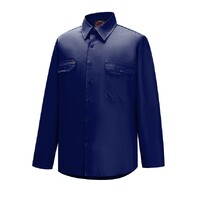 Ritemate Unisex Vented Open Front Lightweight L/S Work Shirt (RM108V3) Navy