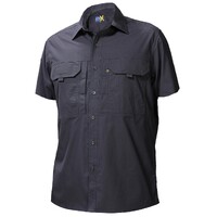 Ritemate Unisex RMX Flexible Open Front S/S Utility Shirt (RMX002S) Charcoal