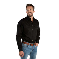 Ringers Western Mens King River L/S Full Button Workshirt (171110001) Black