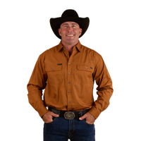 Ringers Western Mens King River Full Button L/S Work Shirt (171110001) Tobacco [SD]
