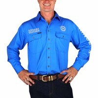 Ringers Western Mens Hawkeye Full Button Embroidered Work Shirt (118110002) Blue 