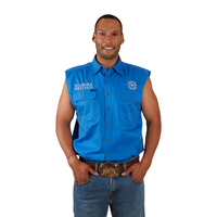 Ringers Western Mens Hawkeye Sleeveless Full Button Workshirt (120210991) Blue