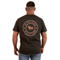 Ringers Western Mens Signature Bull Loose Fit S/S Tee (120201560) Charcoal/Copper