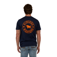 Ringers Western Mens Signature Bull Loose Fit S/S Tee (120201560) Navy/Orange