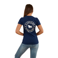 Ringers Western Womens Signature Bull Classic Fit S/S Tee (220016RW) Navy/Silver [SD]