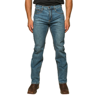 Ringers Western Mens Muster Slim Straight Fit Jeans (121091RW) Mid Wash Blue