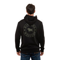 Ringers Western Mens Signature Bull Pullover Hoodie (123050RW) Black/Military Green