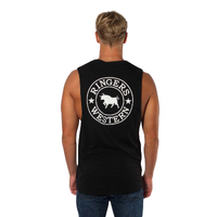 Ringers Western Mens Signature Bull Muscle Tank (120005RW) Black/White