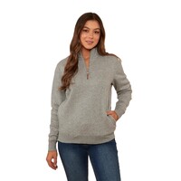 Ringers Western Womens Peninsula 1/4 Zip Jumper (223091RW) Grey Marle