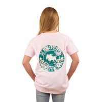 Ringers Western Childrens Signature Bull Kids Classic S/S Tee (320004RW) Barely Pink/Floral