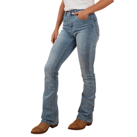 Ringers Western Womens Penny High Rise Bootleg Jeans (221115RW) Light Blue