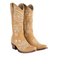 Ringers Western Womens Olivia Cuban Heel Western Boots (519250116) Bone