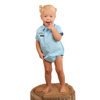 Ringers Western Infants S/S Workshirt Romper (523002RW) Sky Blue