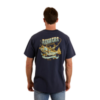 Ringers Western Mens Buckin Barrra loose Fit S/S Tee (123110RW) Navy