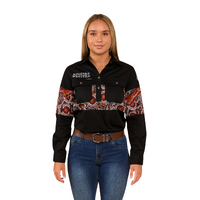 Ringers Western Womens Walkabout Warrior Half Button L/S Shirt (223024RW) Black [SD]