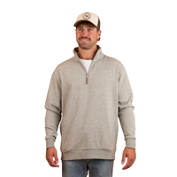 Ringers Western Mens Strand 1/4 Zip Jumper (123074RW) Grey Marle