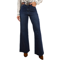 Ringers Western Womens Visalia Wide Leg Jeans (223118RW) Dark Wash Blue