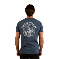 Ringers Western Mens Chasin' Tail S/S Tee (124075RW) Washed Navy [SD]