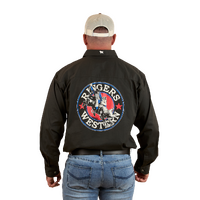 Ringers Western Mens 8 Seconds Half Button L/S Shirt (124093RW) Charcoal