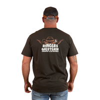 Ringers Western Mens Country Club Loose Fit S/S Tee (124077RW) Charcoal