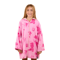 Ringers Western Childrens Boot Scootin Zip Through Towel (724047RW) Pastel Pink [SD]