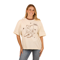 Ringers Western Womens Cody Oversized S/S Tee (224093RW) Bone