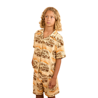 Ringers Western Childrens Truck Yeah Short Pyjama Set (324044RW) Dark Sand