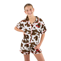 Ringers Western Childrens Evadale Short Pyjama Set (324042RW) White/Chocolate