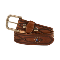 Ringers Western Unisex Diamond T Belt (425014RW) Tan/Silver
