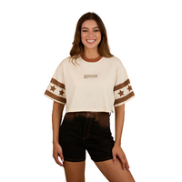 Ringers Western Womens Anywhere Anytime Cropped Oversized S/S Tee (225005RW) Off White