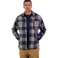 Swanndri Mens Kiaraki v3 Wool Shacket (SW214149M) Atlantic Check