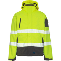 Rainbird Mens Hi Vis Jones Softshell Coat (8634) Fluro Yellow/Charcoal [SD]