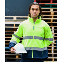 Rainbird Mens Taped Hi Vis Lumber Jacket (5238) Yellow/Navy [GD]