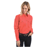 Thomas Cook Womens Contrast Light Drill Half Placket L/S Shirt (TCP2100182) Calypso Coral
