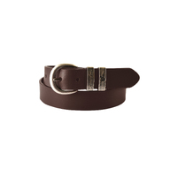 Thomas Cook Narrow Silver Twin Keeper Belt (TCP1974BEL) Chocolate