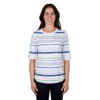 Thomas Cook Womens Nadia 3/4 Sleeve Tee (T4S2575070) White/Multi [SD]
