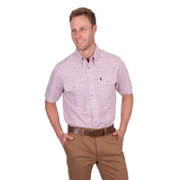 Thomas Cook Mens Robert S/S Shirt (T5S1110043) Red/Tan [SD]