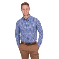 Thomas Cook Mens James Tailored L/S Shirt (T5S1120046) Royal/Yellow [SD]