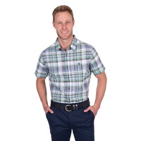 Thomas Cook Mens Gerry Linen S/S Shirt (T5S1121027) Green/Navy [SD]