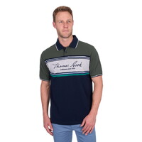Thomas Cook Mens Andy Tailored Polo (T5S1521015) Navy/Green [SD]