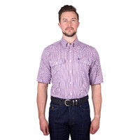 Thomas Cook Mens Wentworth S/S Dress Shirt (TCP1110158) Royal Blue/Red