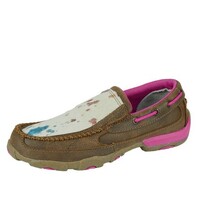 Twisted X Childrens Rainbow Hair Moccasins Slip-On Shoes (TCYDMS005) Bomber/Rainbow  [SD]