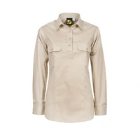 Workcraft Womens Lightweight Closed Front L/S Cotton Drill Shirt (WSL505) Cream