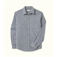 R.M.Williams Mens Classic Poplin Check L/S Shirt (SH201PS07) Navy/Charcoal