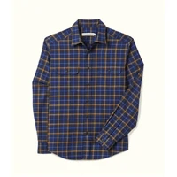 R.M.Williams Mens Regular Twill Check L/S Shirt (SH202WSNB01) Navy/Brown [SD]
