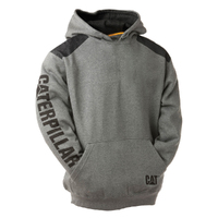 CAT Mens Logo Panel Hooded Sweatshirt (1910802) Dark Heather Grey 