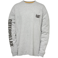 CAT Mens Trademark Banner L/S Tee (1510034) Heather Grey 