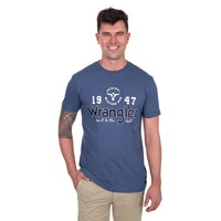 Wrangler Mens Michael S/S Tee (X5S1557385) Denim [SD]