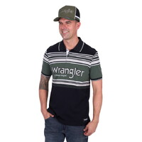 Wrangler Mens Chris Polo (X5S1566376) Black/Cypress [SD]