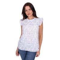 Wrangler Womens Harlow Sleeveless Blouse (X5S2537444) Blue [SD]